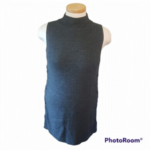 Reitman's Pullover Mock Neck Sweater Vest Dress With Side Snaps